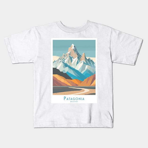 Argentina minimastic Majestic Patagonia Peak Kids T-Shirt by POD24